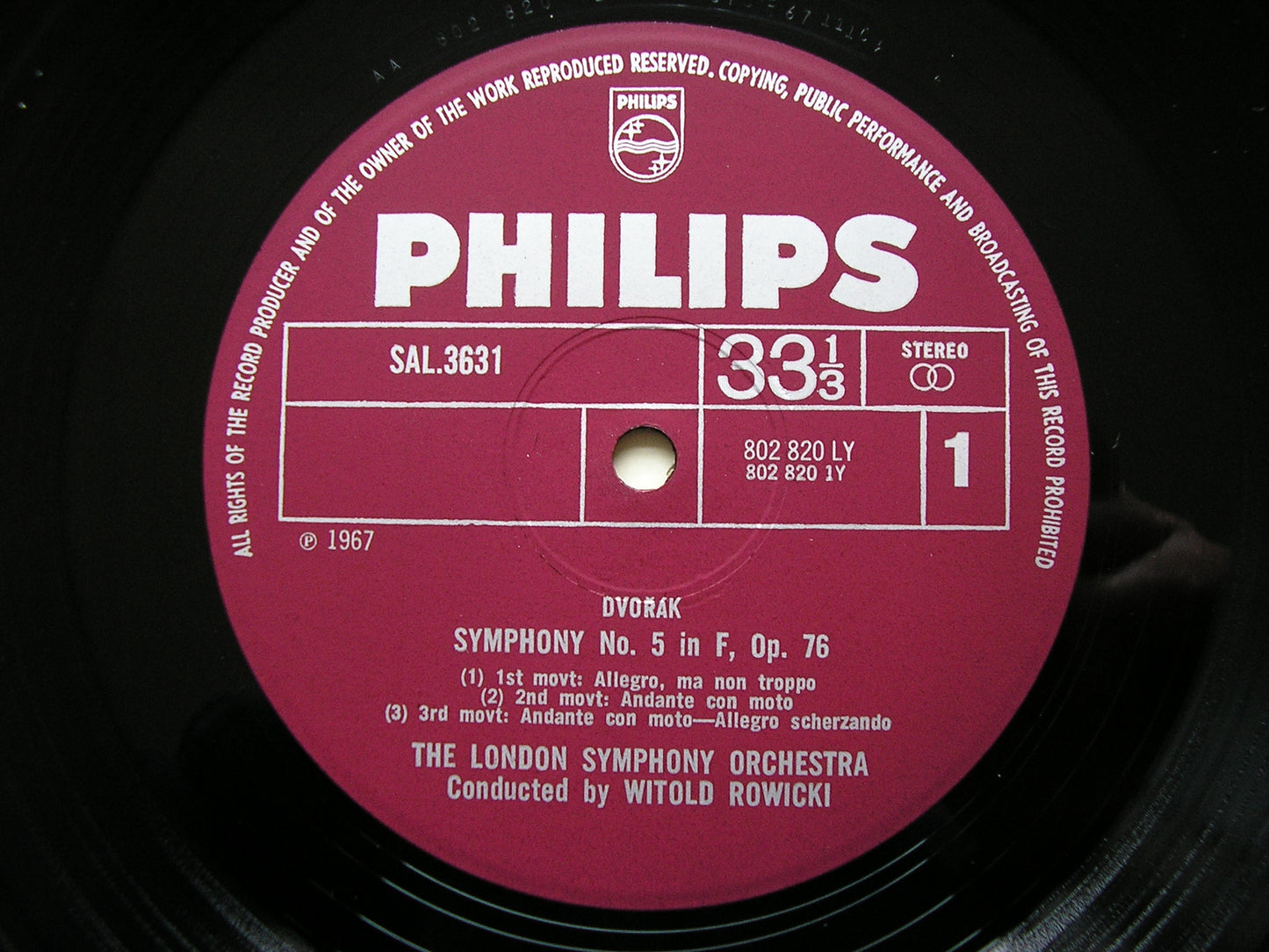 DVORAK: THE NINE SYMPHONIES / THREE OVERTURES   ROWICKI / LONDON SYMPHONY   9LP