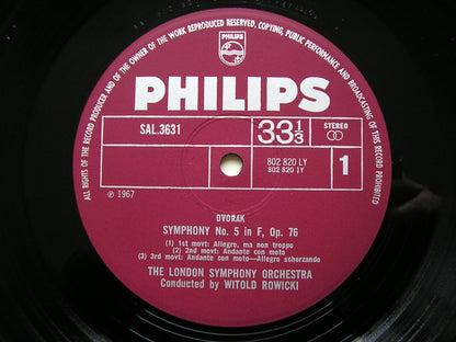 DVORAK: THE NINE SYMPHONIES / THREE OVERTURES   ROWICKI / LONDON SYMPHONY   9LP