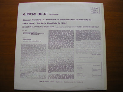 HOLST: A SOMERSET RHAPSODY / HAMMERSMITH / BENI MORA / SCHERZO   BOULT / LPO SRCS 56