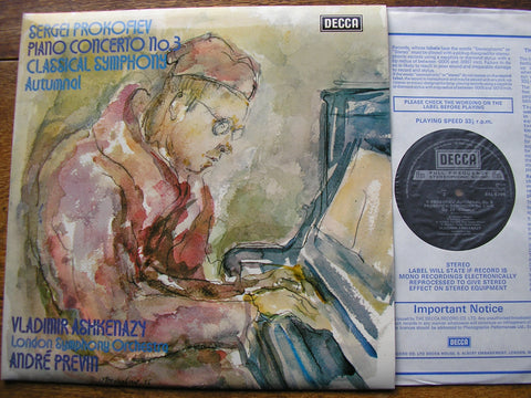 PROKOFIEV: PIANO CONCERTO No. 3 / CLASSICAL SYMPHONY  ASHKENAZY / LONDON SYMPHONY / PREVIN   SXL 6768