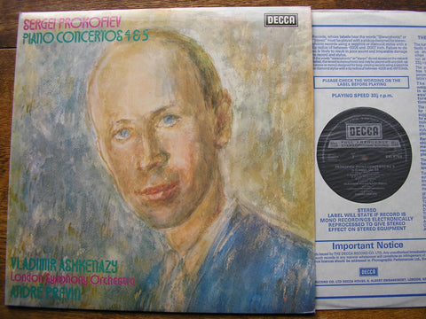 PROKOFIEV: PIANO CONCERTOS Nos. 4 & 5   ASHKENAZY / LONDON SYMPHONY / PREVIN   SXL 6769