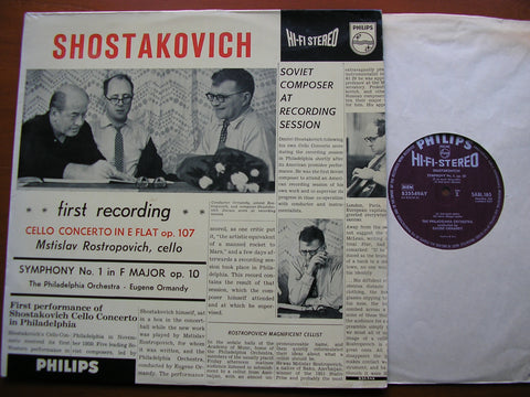 SHOSTAKOVICH: CELLO CONCERTO / SYMPHONY No. 1   ROSTROPOVICH / ORMANDY / PHILADELPHIA   835 549 AY