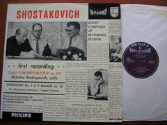 SHOSTAKOVICH: CELLO CONCERTO / SYMPHONY No. 1   ROSTROPOVICH / ORMANDY / PHILADELPHIA   835 549 AY