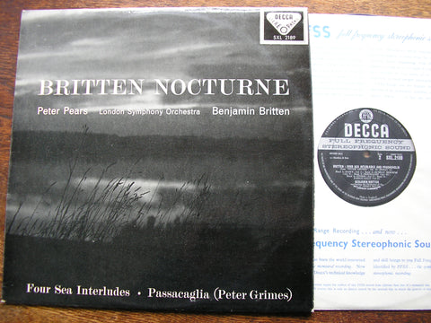 BRITTEN: NOCTURNE / FOUR SEA INTERLUDES PETER PEARS / LONDON SYMPHONY / BENJAMIN BRITTEN SXL 2189