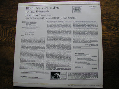 BERLIOZ: LES NUITS D'ETE / RAVEL: SHEHERAZADE   BAKER / NEW PHILHARMONIA / BARBIROLLI  ASD 2444