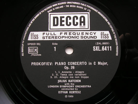 GERSHWIN: RHAPSODY IN BLUE / PROKOFIEV: PIANO CONCERTO No. 3 / RAVEL: CONCERTO FOR THE LEFT HAND  KATCHEN / LONDON SYMPHONY / KERTESZ   SXL 6411