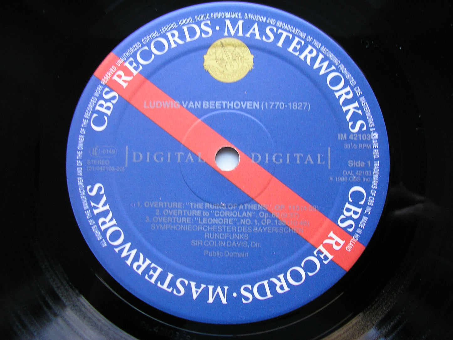 BEETHOVEN: OVERTURES Leonore No. 1 / Leonore No. 3 / Egmont / Coriolan / The Ruins of Athens / The Creatures of Prometheus    DAVIS / BAVARIAN RADIO ORCHESTRA    IM 42103