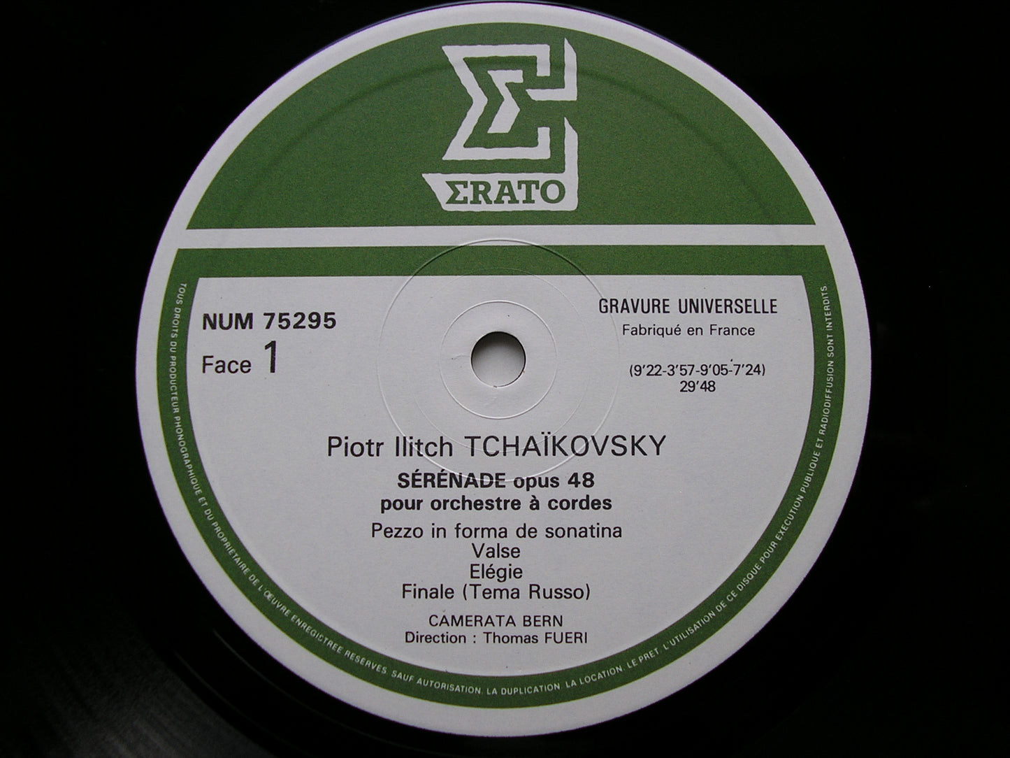 TCHAIKOVSKY: SERENADE FOR STRINGS / SOUVENIR DE FLORENCE   CAMERATA BERN / FURI    NUM 75295