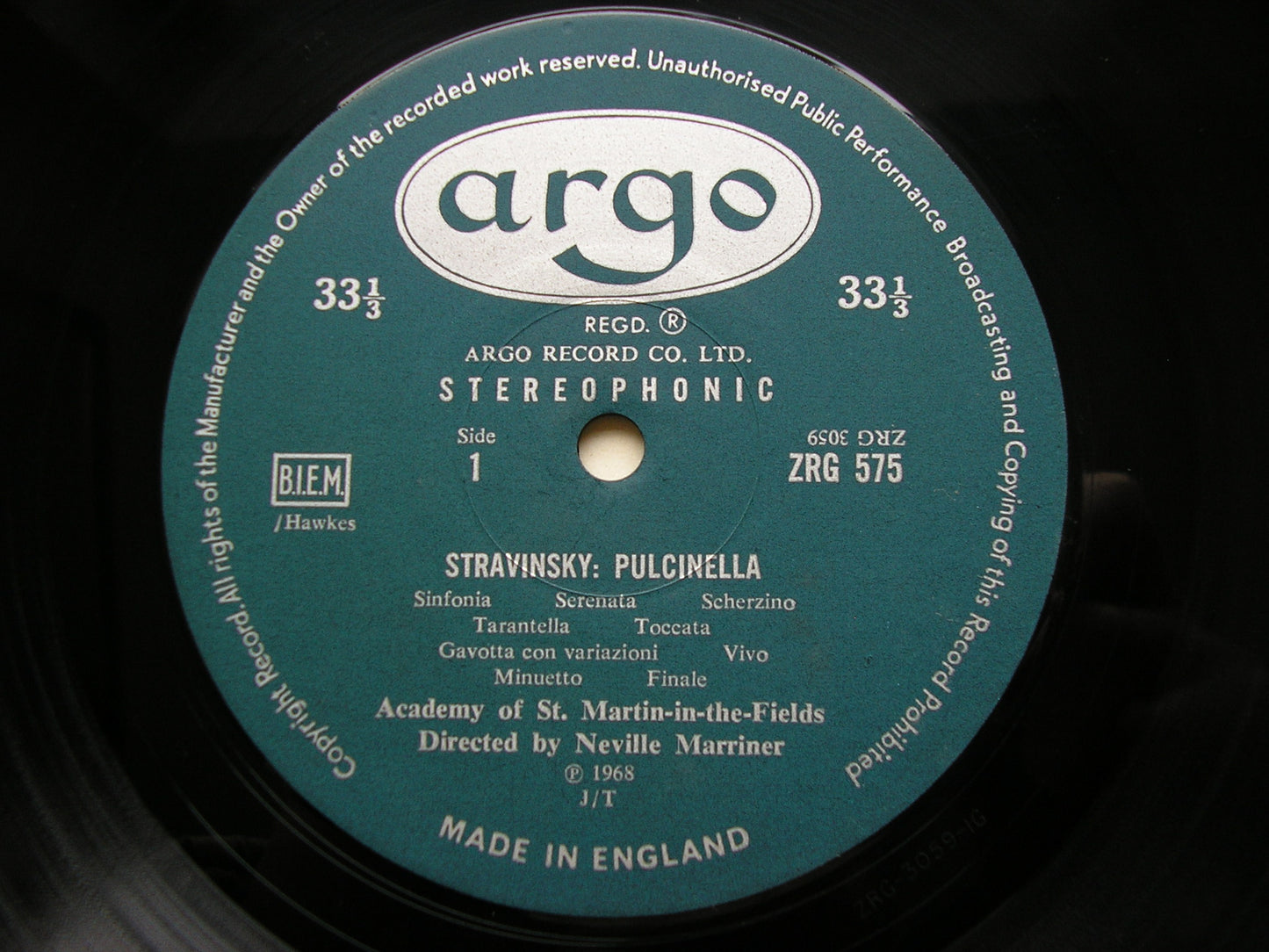 STRAVINSKY: PULCINELLA / APOLLON MUSAGETE    MARRINER / ASMIF ZRG 575