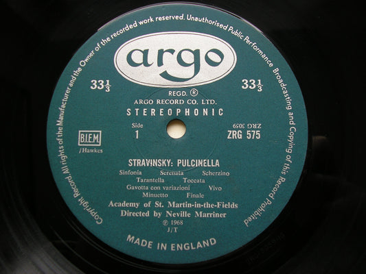 STRAVINSKY: PULCINELLA / APOLLON MUSAGETE    MARRINER / ASMIF ZRG 575