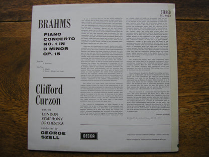 SXL 6023  BRAHMS: PIANO CONCERTO No. 1   CURZON / LONDON SYMPHONY / SZELL      ED2