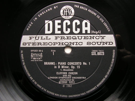 SXL 6023  BRAHMS: PIANO CONCERTO No. 1   CURZON / LONDON SYMPHONY / SZELL      ED2