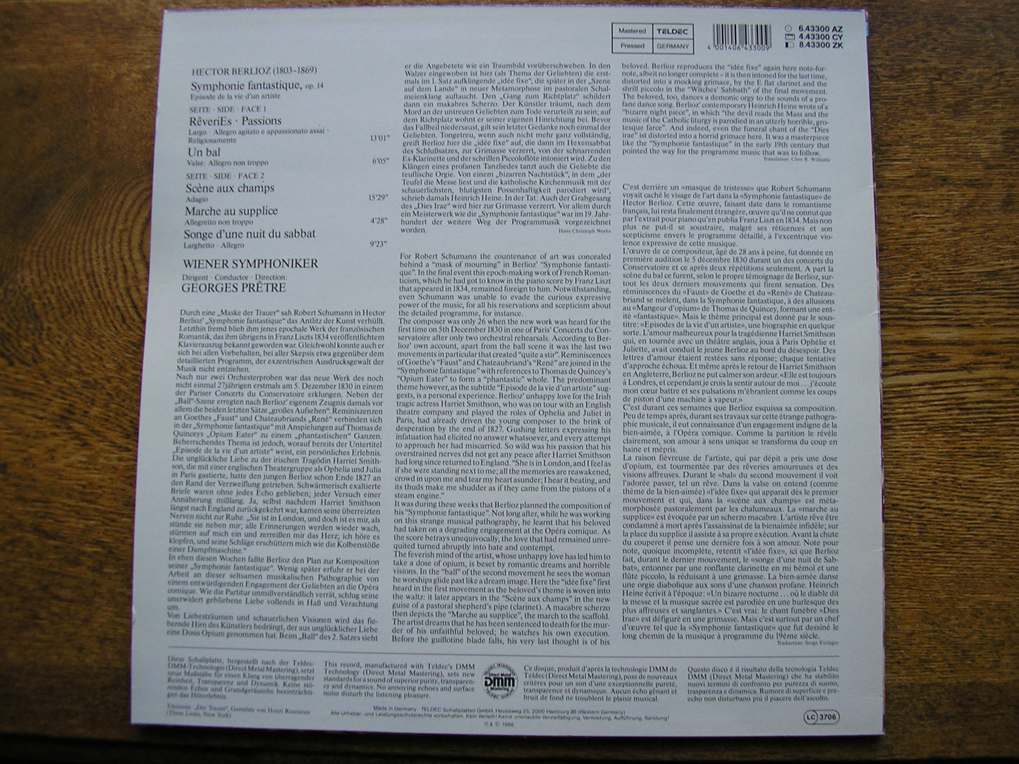 BERLIOZ: SYMPHONIE FANTASTIQUE   PRETRE / VIENNA SYMPHONY   6.43300