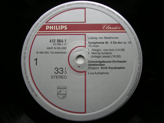 BEETHOVEN: SYMPHONY No. 3 'Eroica'      KONDRASHIN / CONCERTGEBOUW ORCHESTRA      412 064