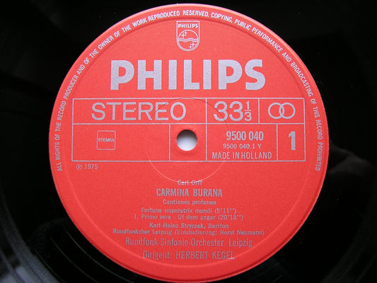 ORFF: CARMINA BURANA  SOLOISTS / LEIPZIG RADIO SYMPHONY / KEGEL  9500 040