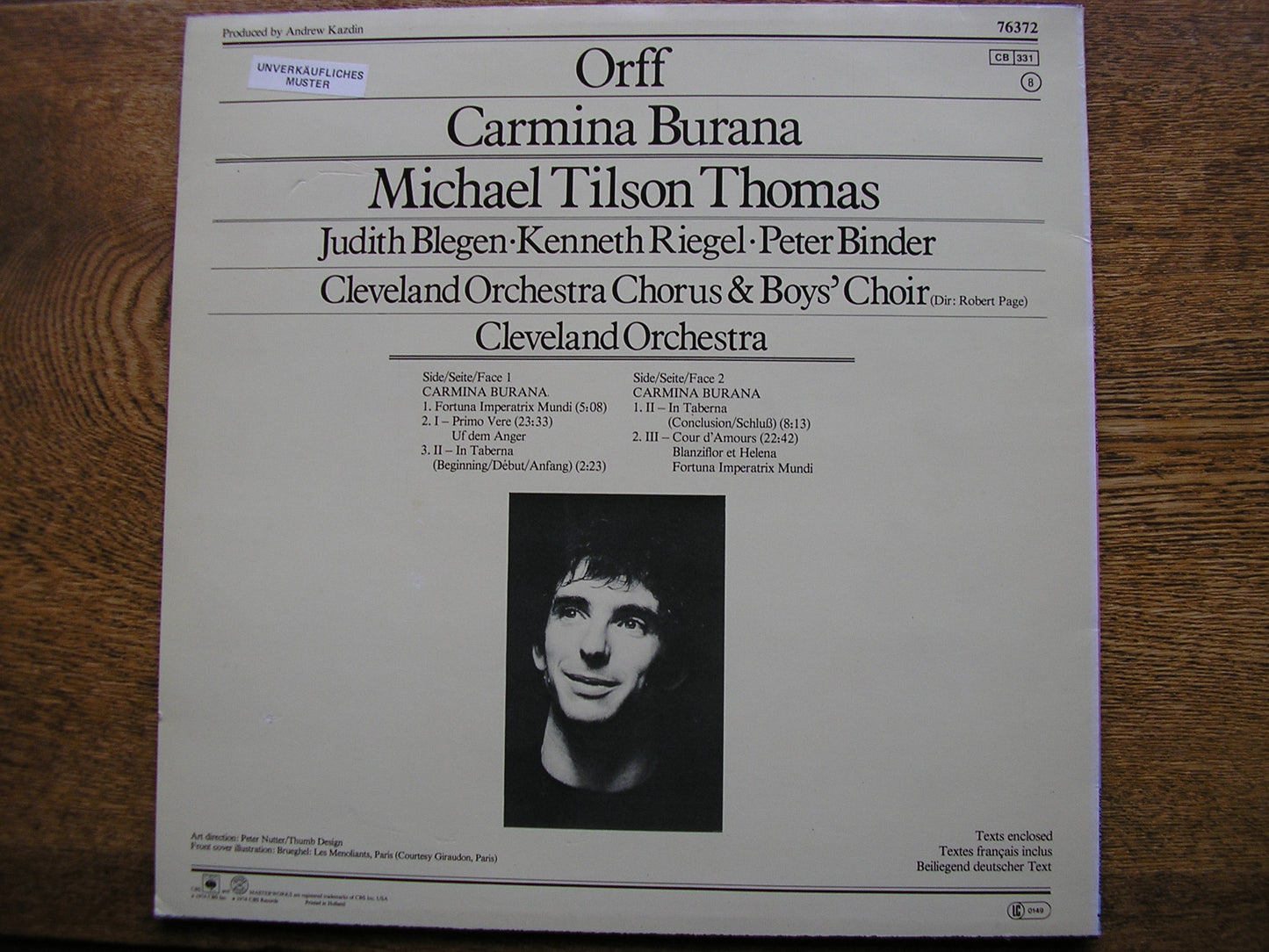 ORFF: CARMINA BURANA  SOLOISTS / CLEVELAND ORCHESTRA / TILSON THOMAS  76372