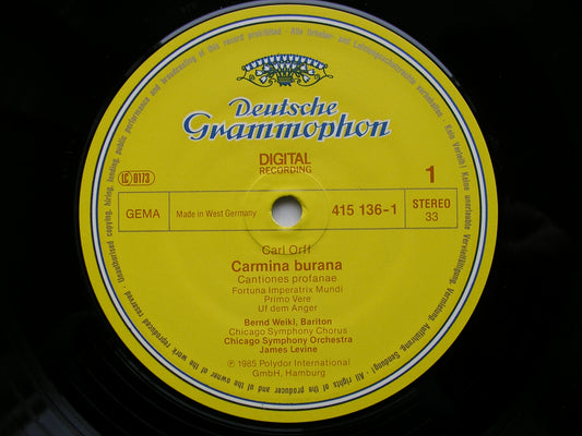 ORFF: CARMINA BURANA  SOLOISTS / CHICAGO SYMPHONY / LEVINE   415 136