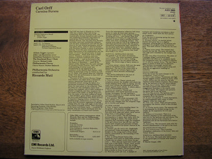 ORFF: CARMINA BURANA SOLOISTS / PHILHARMONIA / RICCARDO MUTI ASD 3900