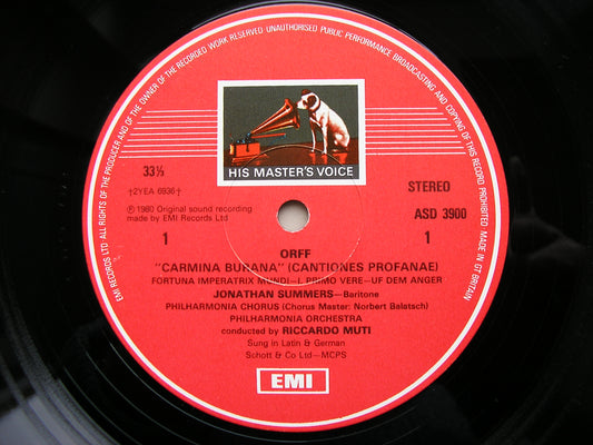 ORFF: CARMINA BURANA SOLOISTS / PHILHARMONIA / RICCARDO MUTI ASD 3900