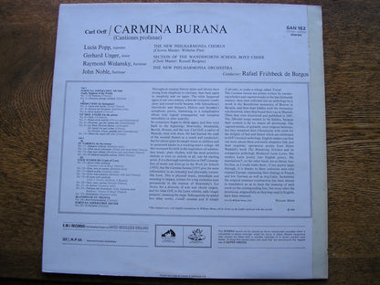 ORFF: CARMINA BURANA  SOLOISTS / NEW PHILHARMONIA / DE BURGOS   SAN 162