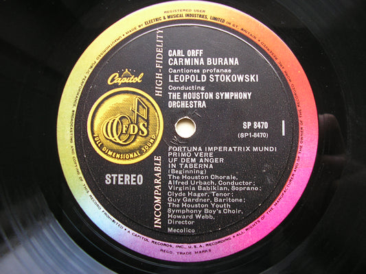 ORFF: CARMINA BURANA   SOLOISTS / HOUSTON SYMPHONY / LEOPOLD STOKOWSKI    SP 8470