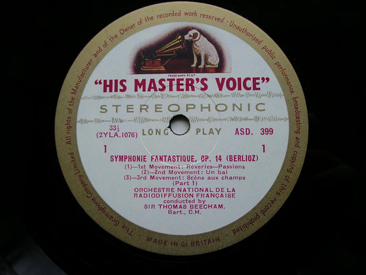 BERLIOZ: SYMPHONIE FANTASTIQUE  BEECHAM / FRENCH NATIONAL RADIO ORCHESTRA  ASD 399