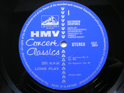 BEETHOVEN: FIVE OVERTURES      VANDERNOOT / BERLIN PHILHARMONIC    SXLP 20031