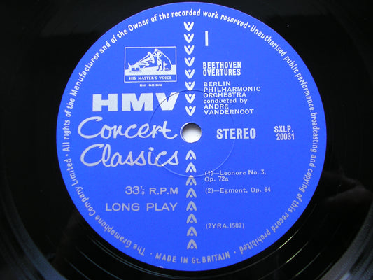 BEETHOVEN: FIVE OVERTURES      VANDERNOOT / BERLIN PHILHARMONIC    SXLP 20031