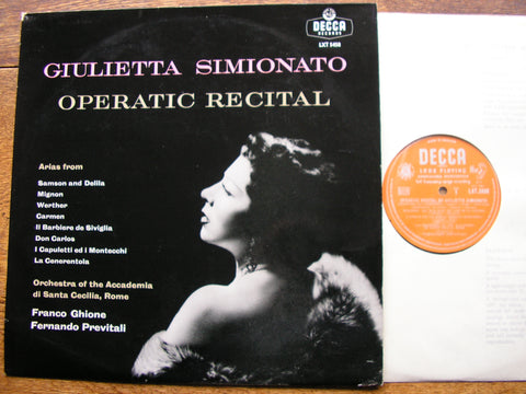 OPERATIC RECITAL: VERDI / BIZET / ROSSINI / MASSENET / BELLINI / THOMAS   GIULIETTA SIMIONATO   LXT 5458