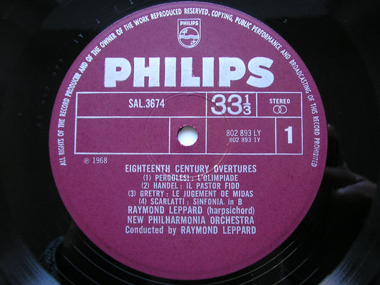18th CENTURY OVERTURES      LEPPARD / NEW PHILHARMONIA    SAL 3674