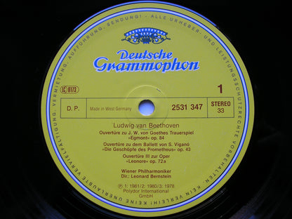 BEETHOVEN: SIX OVERTURES      BERNSTEIN / VIENNA PHILHARMONIC     2531 347