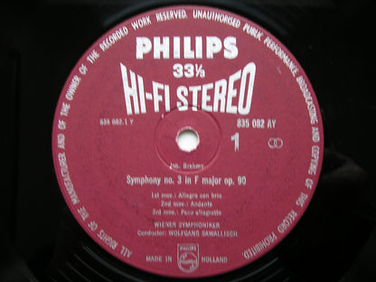 BRAHMS: SYMPHONY No. 3 / TRAGIC OVERTURE   SAWALLISCH / VIENNA SYMPHONY   835 082 AY