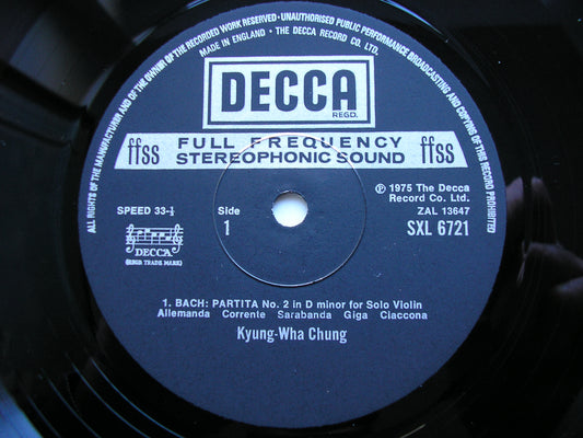 SXL 6721  BACH: PARTITA No. 2 / SONATA No. 3   KYUNG-WHA CHUNG