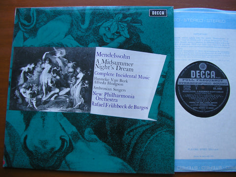 MENDELSSOHN: A MIDSUMMER NIGHT'S DREAM     SOLOISTS / NEW PHILHARMONIA / DE BURGOS     SXL 6404