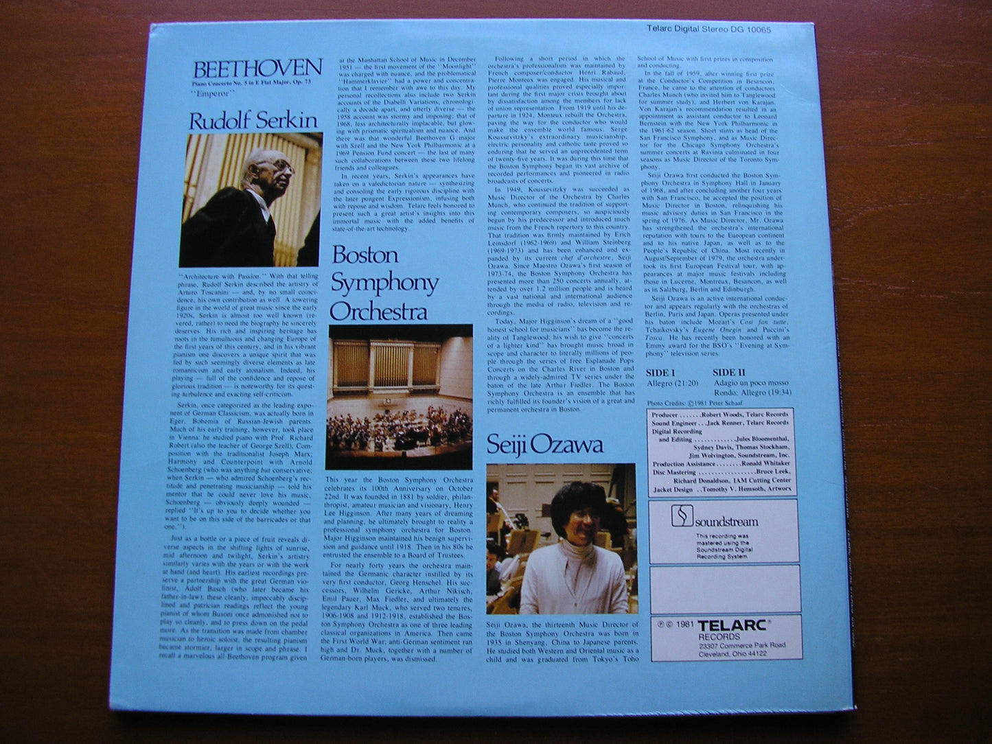 BEETHOVEN: PIANO CONCERTO No. 5 'Emperor'    SERKIN / BOSTON SYMPHONY / OZAWA    DG-10065