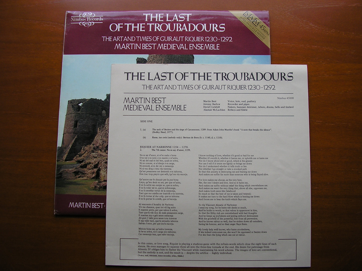THE LAST OF THE TROUBADOURS   THE MARTIN BEST MEDIEVAL ENSEMBLE   NIMBUS 45008