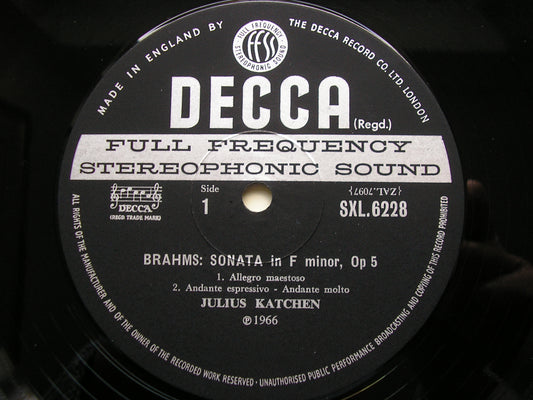 BRAHMS: MUSIC FOR PIANO Volumes 1 - 8 JULIUS KATCHEN SXL 6105 / 6118 / 6129 / 6160 / 6217 / 6218 / 6219 / 6228