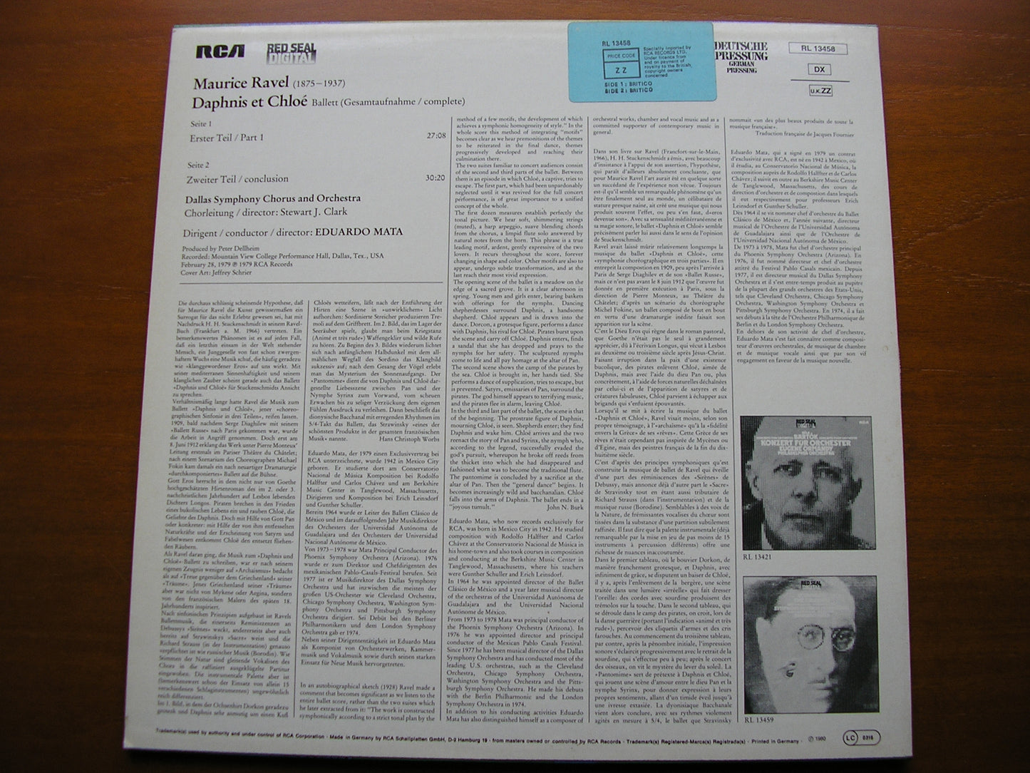 RAVEL: DAPHNIS & CHLOE   MATA / DALLAS SYMPHONY   RL 13458
