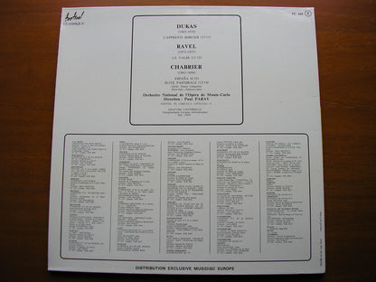 RAVEL: LA VALSE / DUKAS: L'APPRENTI SORCIER / CHABRIER: ESPANA / SUITE PASTORALE   PARAY / MCNOO   FC 440