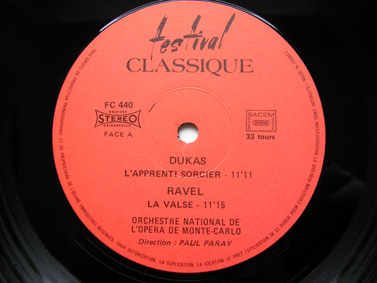 RAVEL: LA VALSE / DUKAS: L'APPRENTI SORCIER / CHABRIER: ESPANA / SUITE PASTORALE   PARAY / MCNOO   FC 440