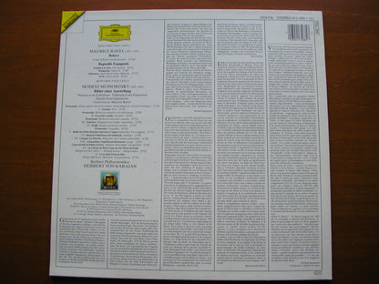 RAVEL: BOLERO / RAPSODIE ESPAGNOLE / MUSSORGSKY: PICTURES AT AN EXHIBITION  KARAJAN / BERLIN PHILHARMONIC  413 588