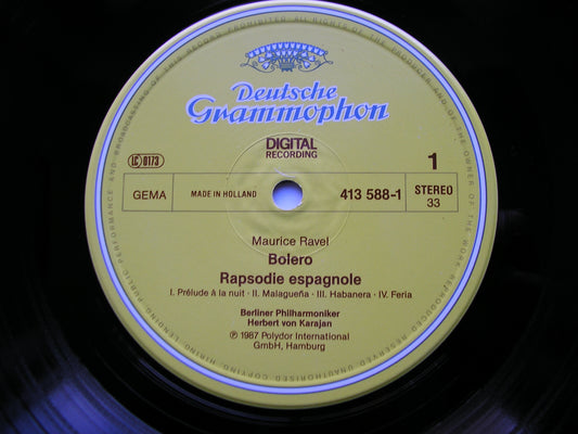 RAVEL: BOLERO / RAPSODIE ESPAGNOLE / MUSSORGSKY: PICTURES AT AN EXHIBITION  KARAJAN / BERLIN PHILHARMONIC  413 588