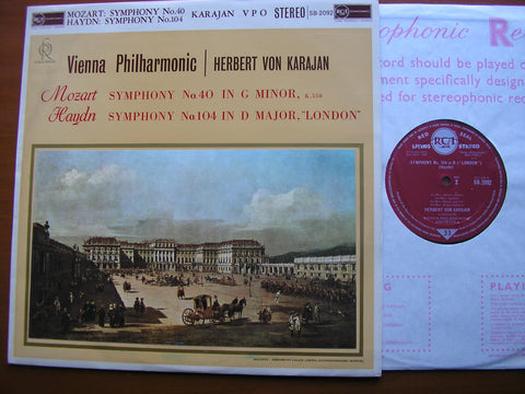 MOZART: SYMPHONY No. 40 / HAYDN: SYMPHONY No. 104 'London'    KARAJAN / VIENNA PHILHARMONIC   SB 2092