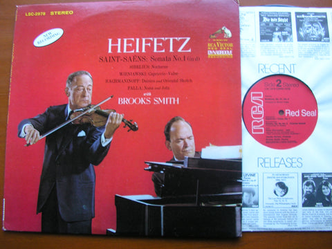 SAINT-SAENS: VIOLIN SONATA No. 1 / FALLA: NANA / WIENIAWSKI: CAPRICCIO-VALSE   HEIFETZ / BROOKS SMITH    LSC 2978