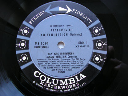 MOUSSORGSKY: PICTURES AT AN EXHIBITION / RIMSKY-KORSAKOV: CAPRICCIO ESPAGNOL  LEONARD BERNSTEIN / NEW YORK PHILHARMONIC    MS 6080