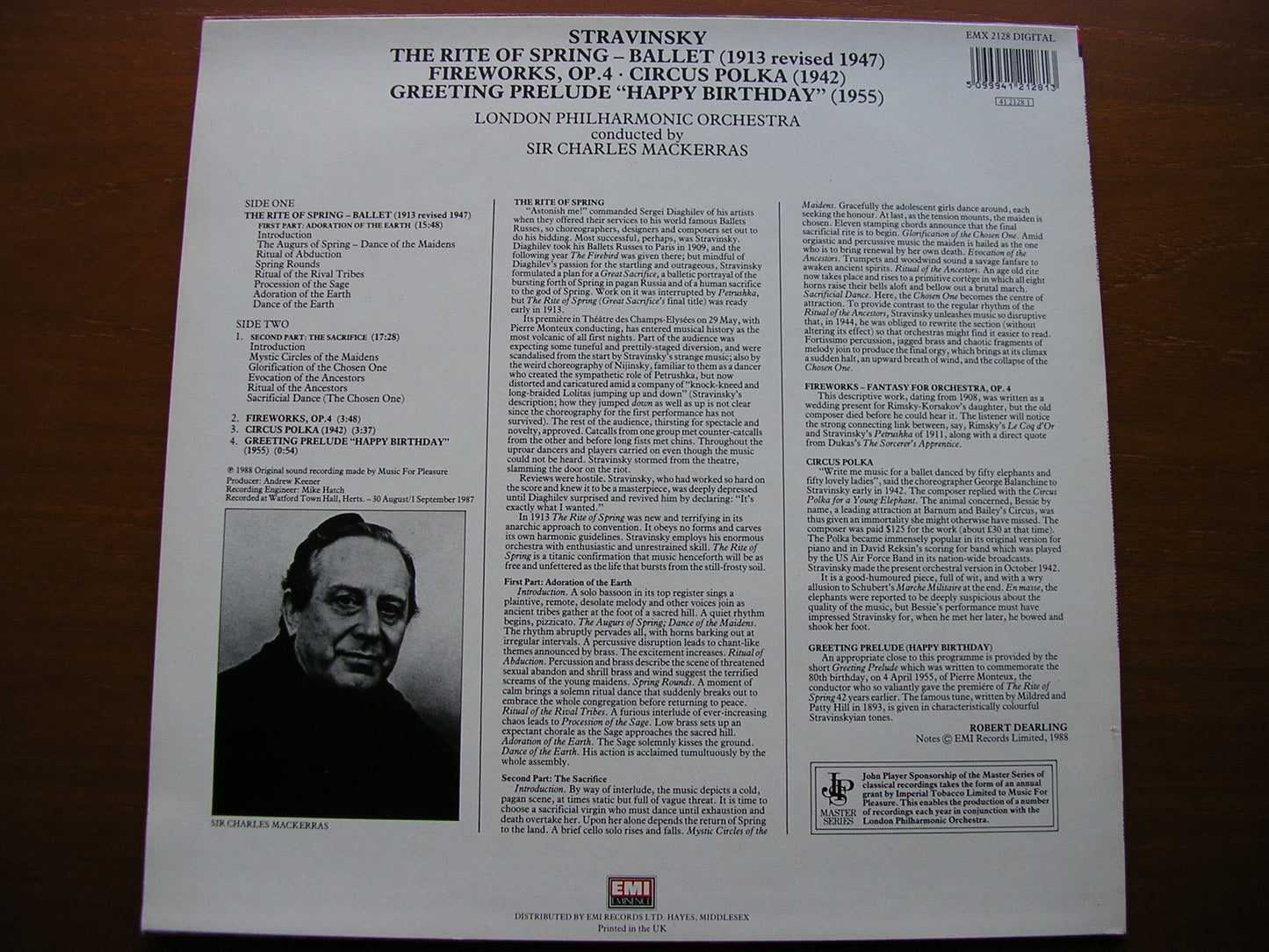 STRAVINSKY: THE RITE OF SPRING / FIREWORKS / CIRCUS POLKA   MACKERRAS / LONDON PHILHARMONIC   EMX 2128