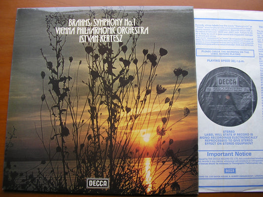 BRAHMS: SYMPHONY No. 1    KERTESZ / VIENNA PHILHARMONIC   SXL 6675
