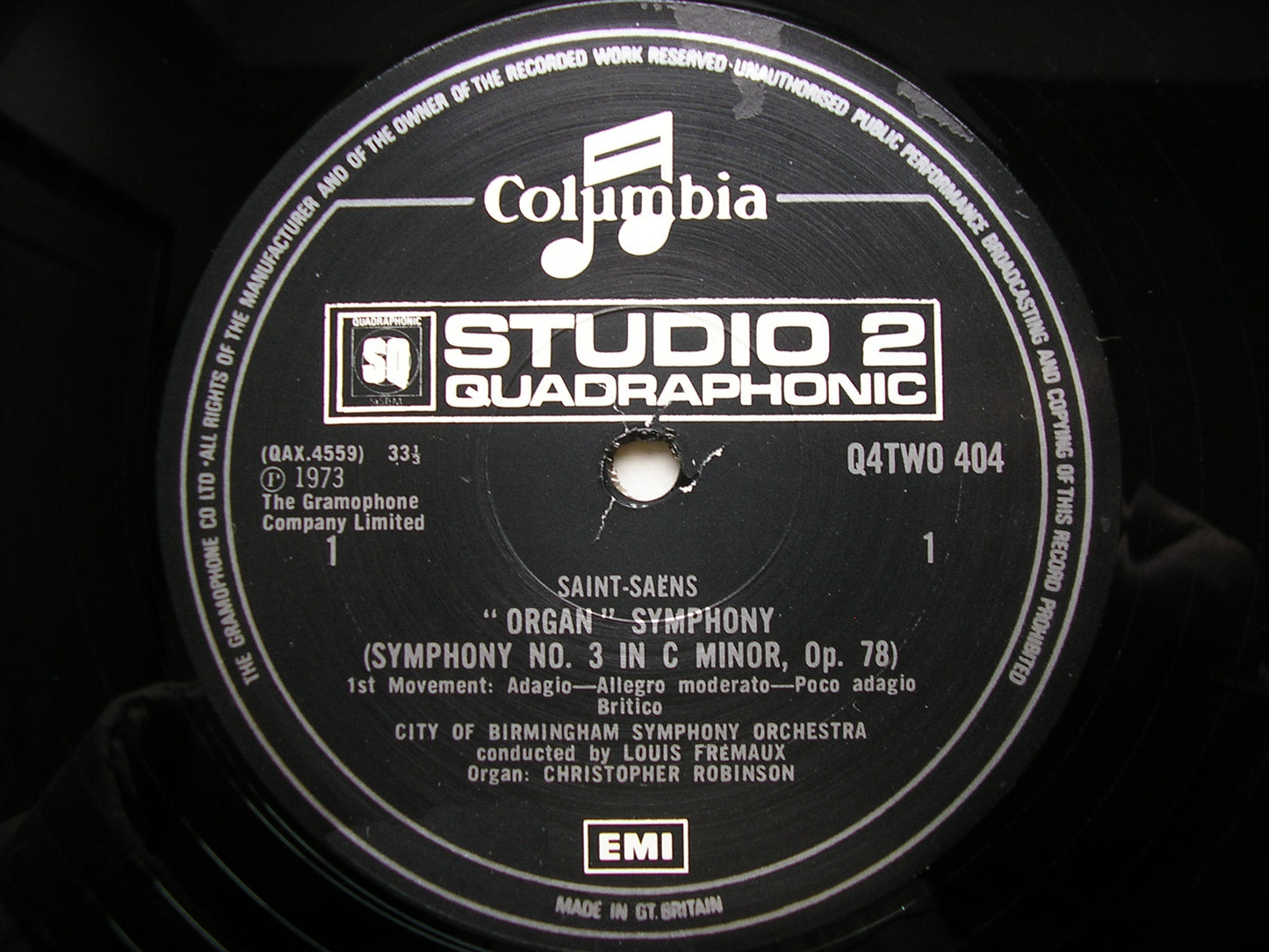 SAINT - SAENS: SYMPHONY No. 3 LOUIS FREMAUX / CITY OF BIRMINGHAM SYMPHONY ORCHESTRA Q4 TWO 404