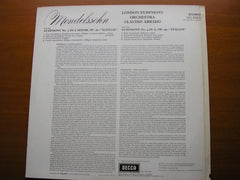 MENDELSSOHN: SYMPHONIES Nos. 3 'Scotch' & 4 'Italian'    ABBADO / LONDON SYMPHONY    SXL 6363