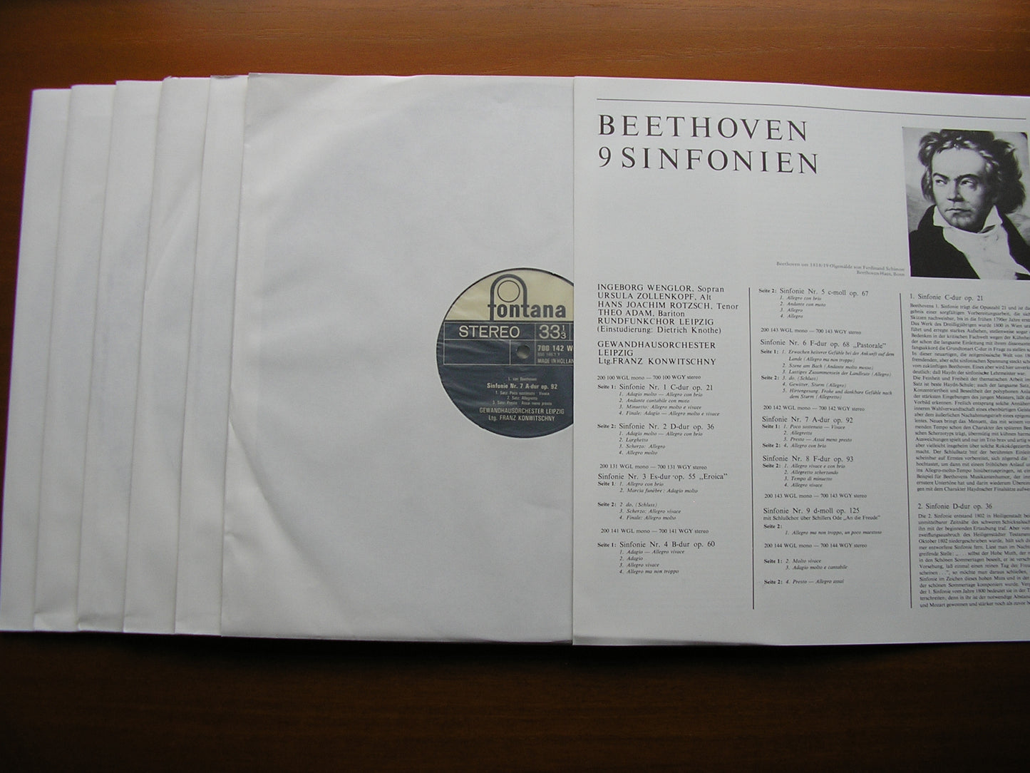 BEETHOVEN: THE NINE SYMPHONIES   KONWITSCHNY / LEIPZIG GEWANDHAUS  K71BA 600